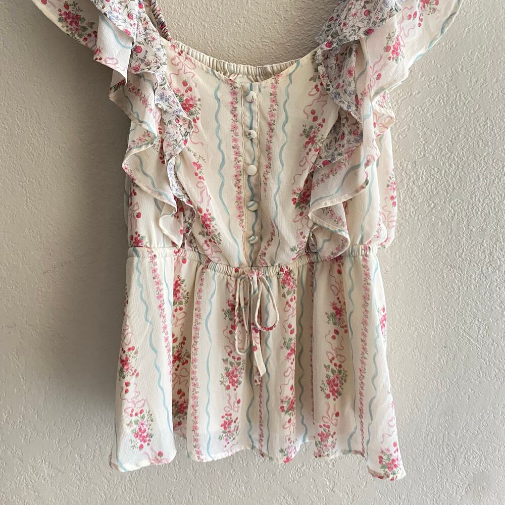 Torrid Ruffle Cinched Blouse women’s size 1X (14-16) - Picture 3 of 8